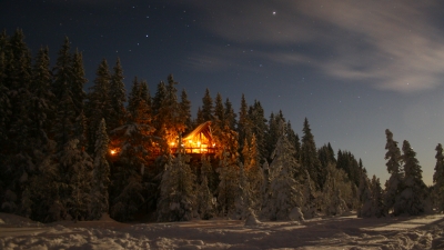 Nå kan du vinne overnatting åtte meter over bakken. Foto: tretopphytter.no