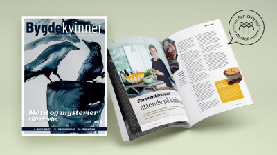 Vi er ekstra stolte over å kunne presentere en nydelig akvarell på forsiden av Bygdekvinner, skapt av vår dyktige fylkesleder i Hordaland Bygdekvinnelag. Bjørg Strømme er en imponerende multikunstner.  