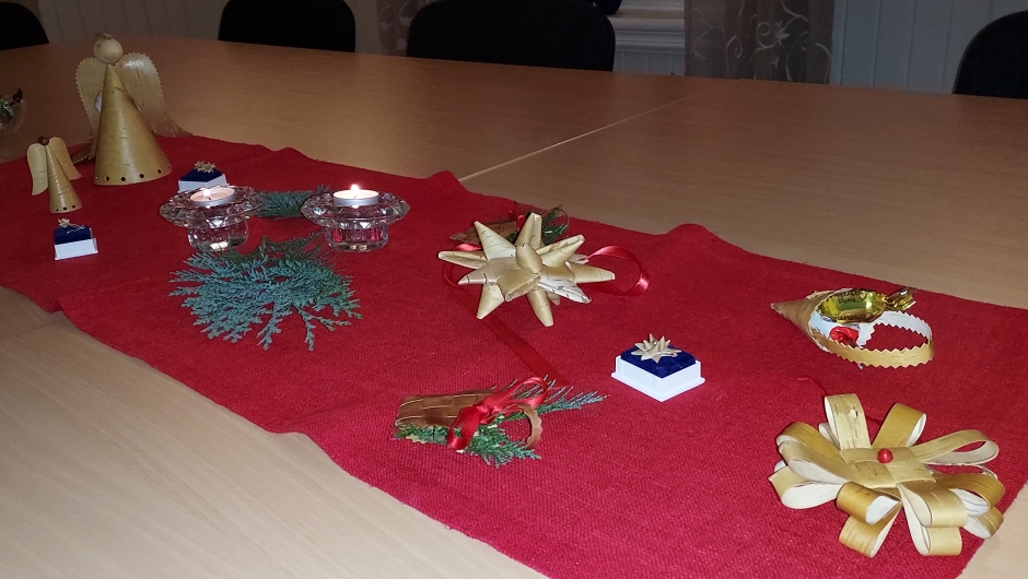 Bordet var pynta med eksempel på kva vi kunne lage