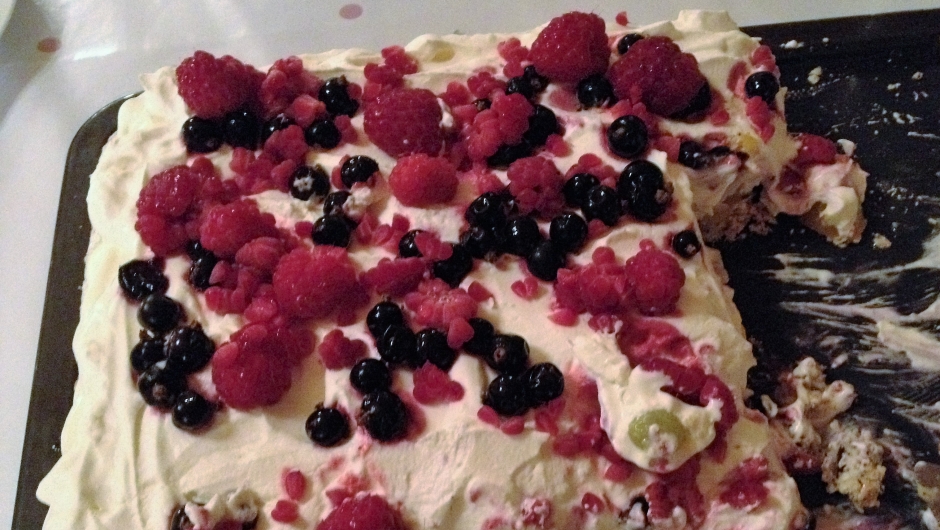 Vi fekk god kveldsmat med nydeleg kake til slutt ! Vi fekk god kveldsmat med nydeleg kake til slutt !