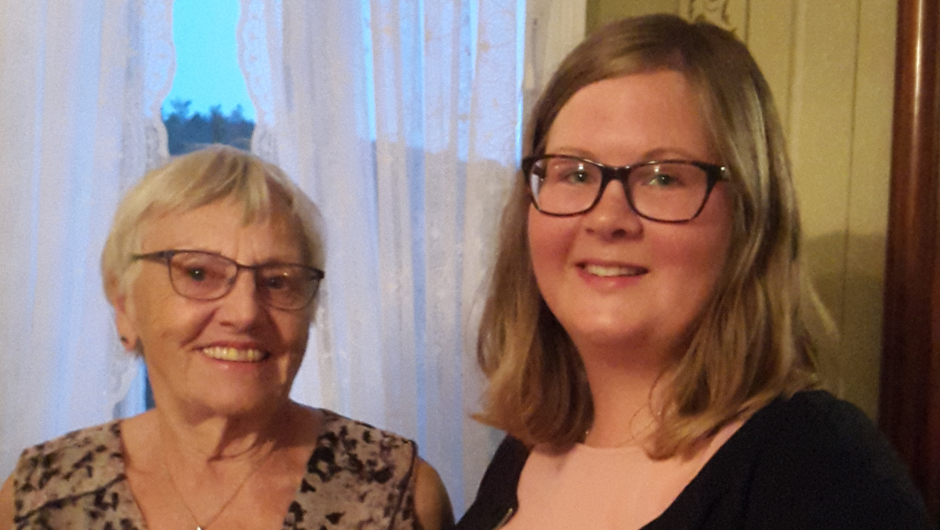 Berit og Marthe Kristin, av de eldste og den yngste.