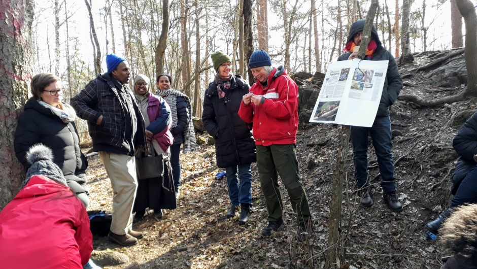 En blåveis ! Unni forteller om planter vi kan finne i skogen