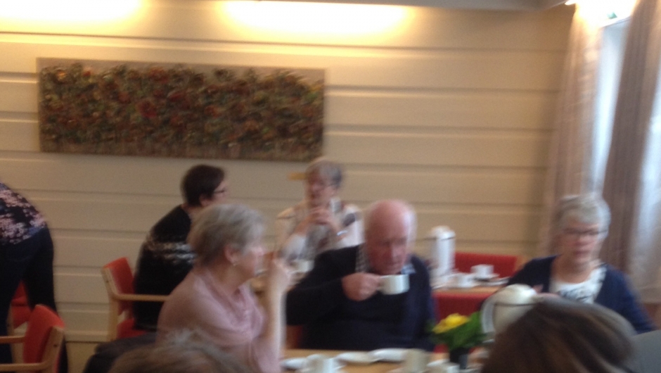 To søstre f Langklep var på besøk (bakerst). Foran Jorun Ouff og Ola og Anne Sundby