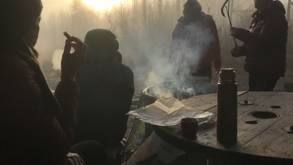 Juleavslutning. Barkåker-huken