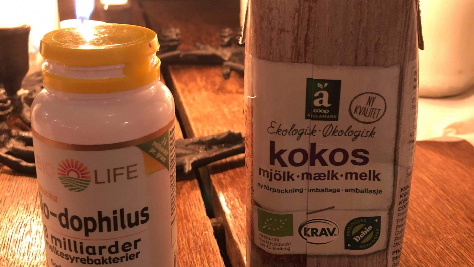 Kokosyoghurt til kakene Kokosyoghurt til kakene