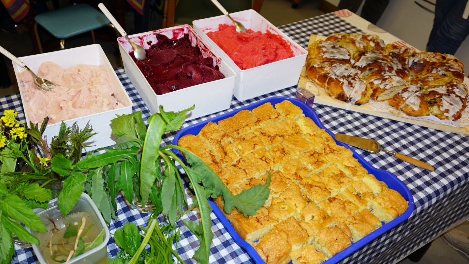 Bærsorbet - rabarbrakake og kringle!