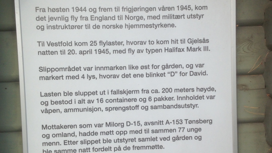 Tekst om slipp på slutten av 2. Verdenskrig. 1945.