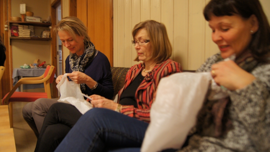 Alle fikk hver sin pose med prøve-produkter.