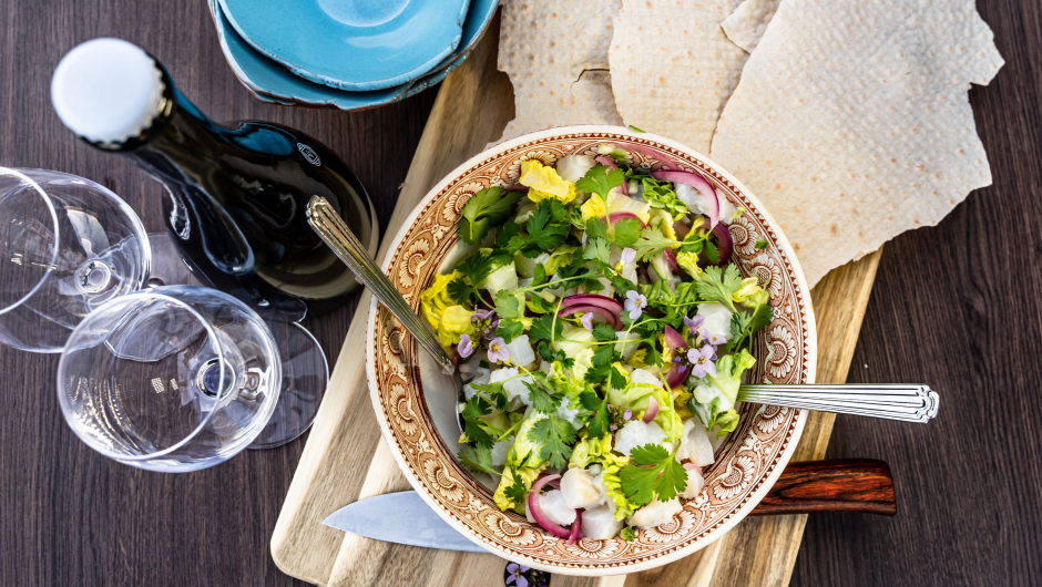 Ceviche av lyr med sider og pepperrot. Foto: Mariusz Marczak.