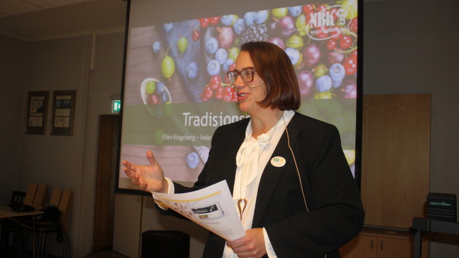 Leder i Norges Bygdekvinnelag og medarrangør av seminaret. Foto: Cesilie Aurbakken