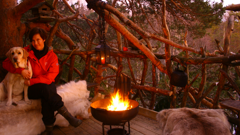 Ta med deg venner og kjente på overnatting åtte meter over bakken. Foto: tretopphytter.no Ta med deg venner og kjente på overnatting åtte meter over bakken. Foto: tretopphytter.no