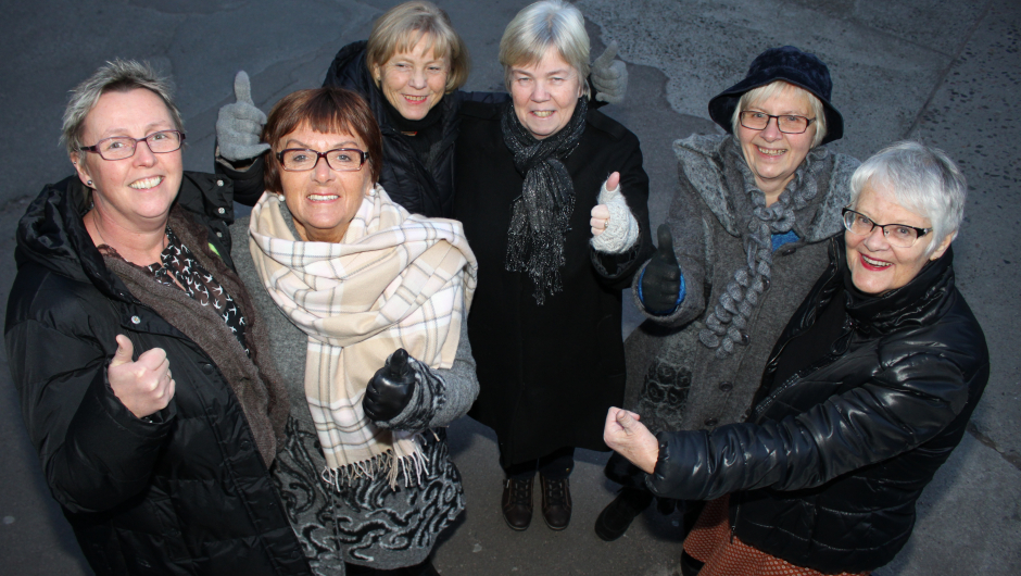 Medlemmer av valgnemnda i Norges Bygdekvinnelag: Inger Amb, Jorunn Sande Karlsen, Torunn B. Solberg, Gunvor D. Friisvold, Norunn S. Hornnes, Sissel Åkre. Foto: Helle Cecilie Berger.