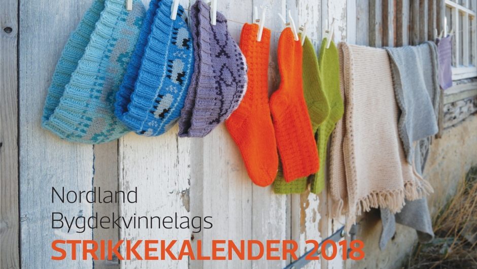 Forsiden til Nordland Bygdekvinnelags Strikkekalender 2018