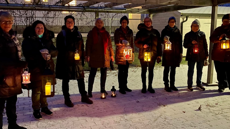 Lysfest i Kråkstad Bygdekvinnelag. Foto: Kråkstad Bygdekvinnelag.