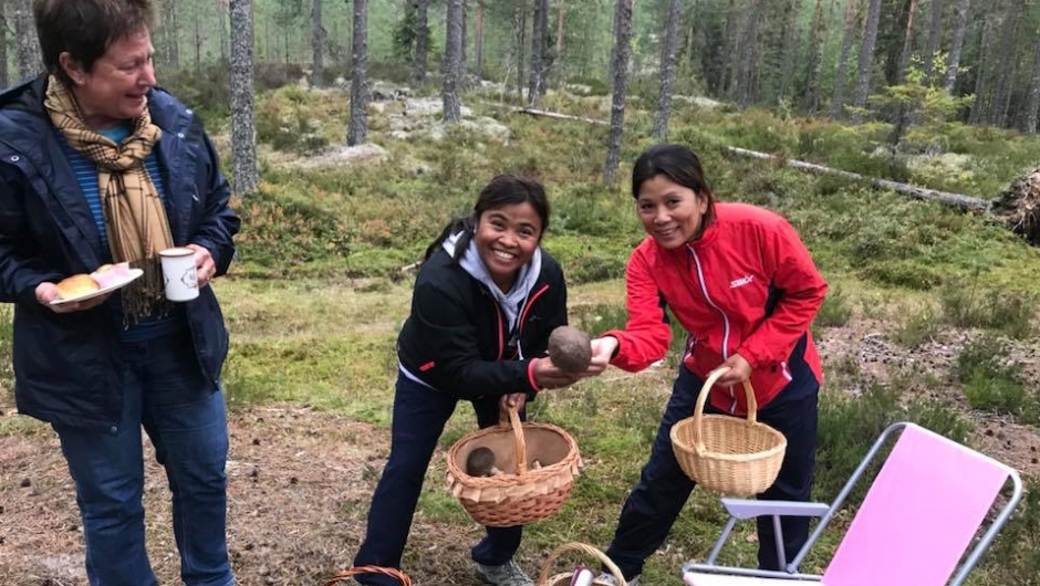 Sopptur med Tyristrand Bygdekvinnelag. Foto: Tyristrand Bygdekvinnelag. Sopptur med Tyristrand Bygdekvinnelag. Foto: Tyristrand Bygdekvinnelag.