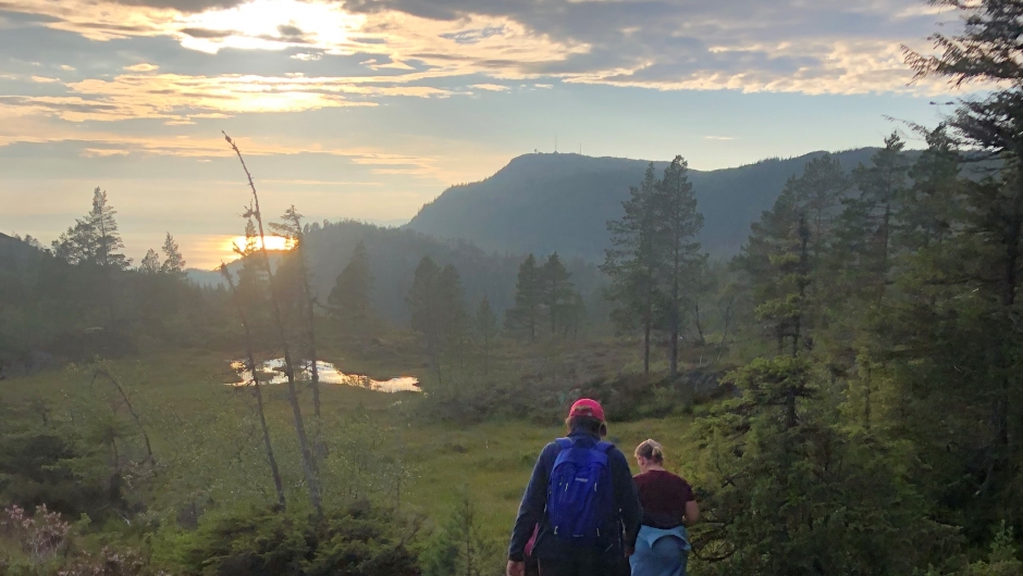 På vei heim i kveldsola, og vi rakk ned før det ble mørkt!
