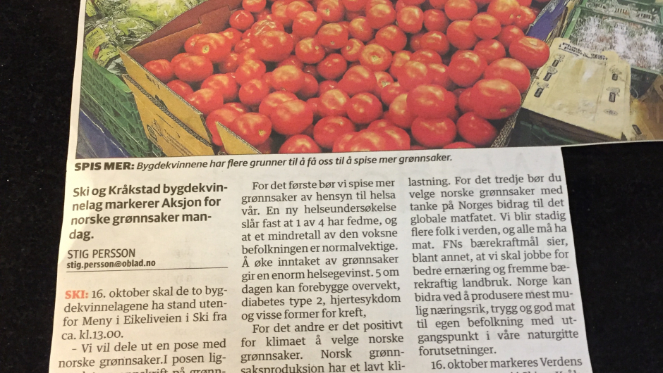 Annonse i lokalavisen Østlandets Blad