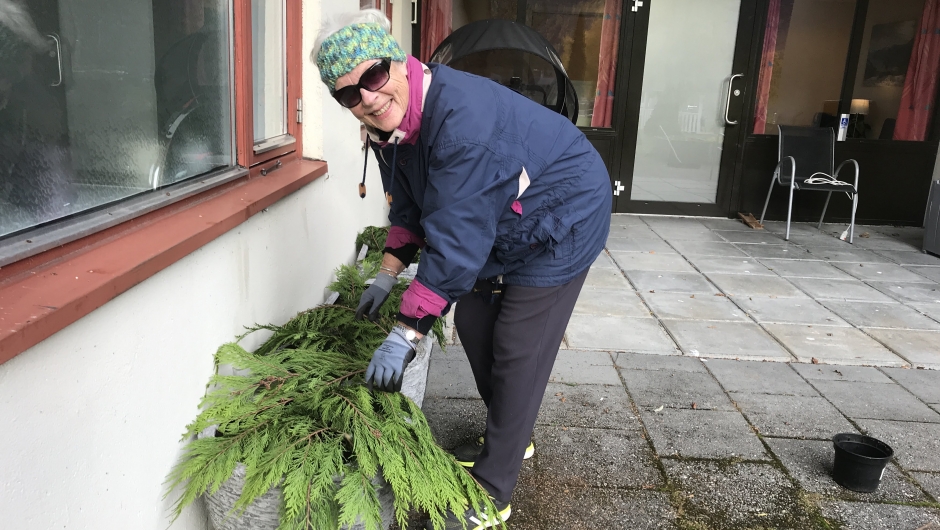 Liv dekorerer med litt grønt bladverk. Liv dekorerer med litt grønt bladverk.