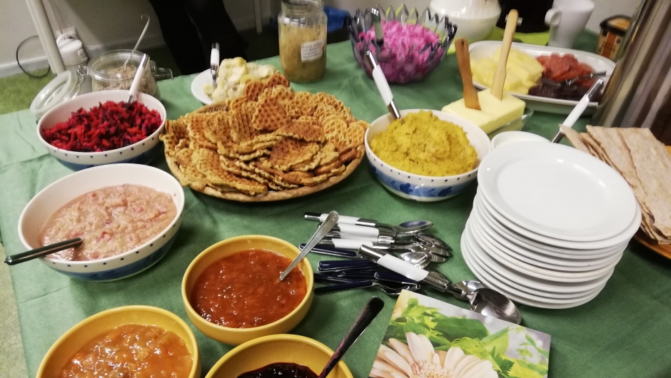 Sunt og variert preget serveringstilbudet denne kvelden Sunt og variert preget serveringstilbudet denne kvelden