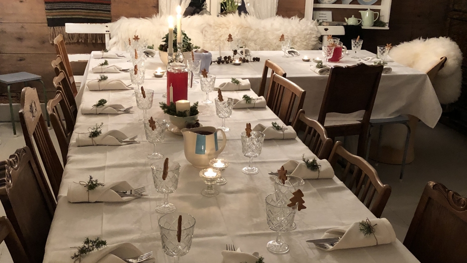 Fint pynta til dameselskap Julemøte