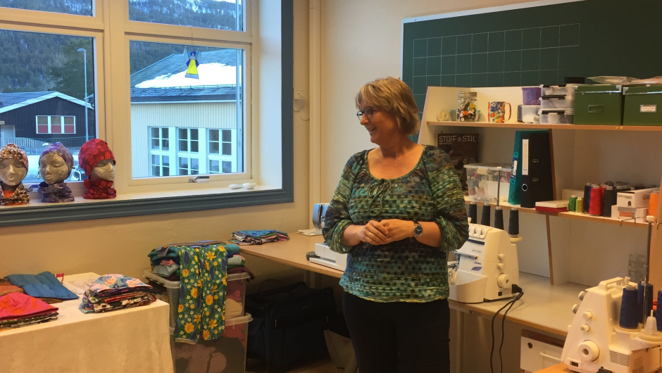 Her blir det sydd fine klesplagg.