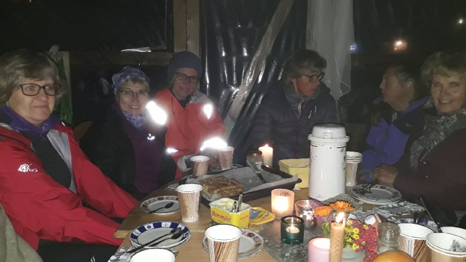 Mørket fall på , stemningsfyllt i drivhuset!