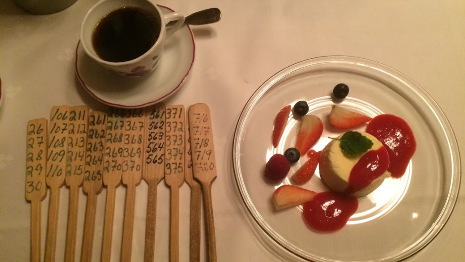 Åresal med kaffi og dessert. Åresal med kaffi og dessert.