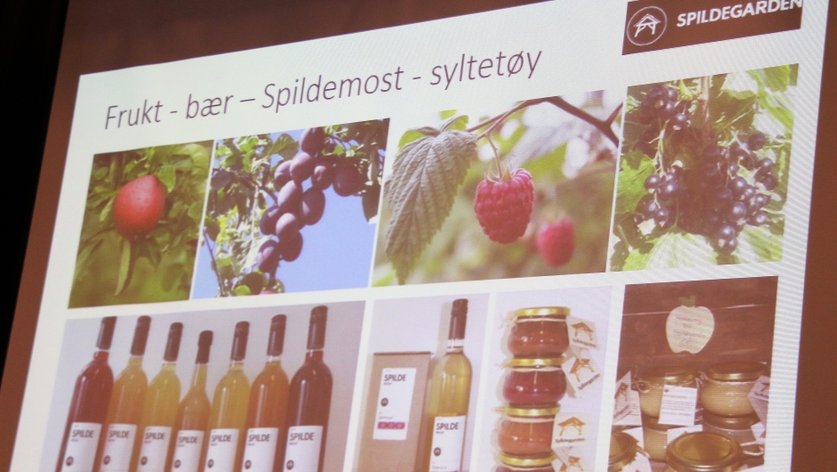 Lokalmat og drikke fra Spildegarden.Foto Bjørg