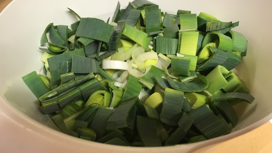 Ingredienser til spinat- og grønnkålsuppa Ingredienser til spinat- og grønnkålsuppa