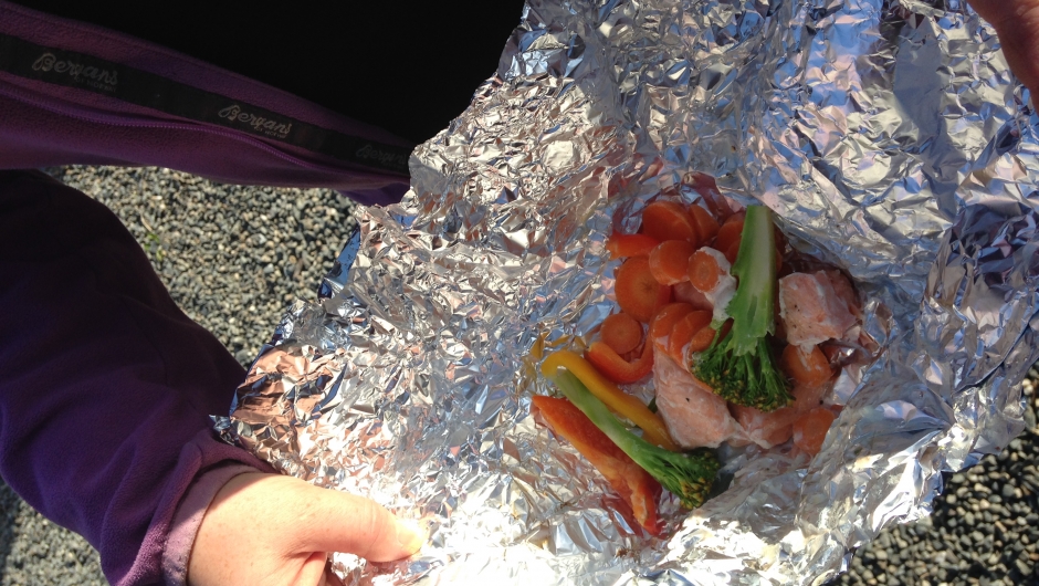 Familietur på Svartkamhytta - mat på bål