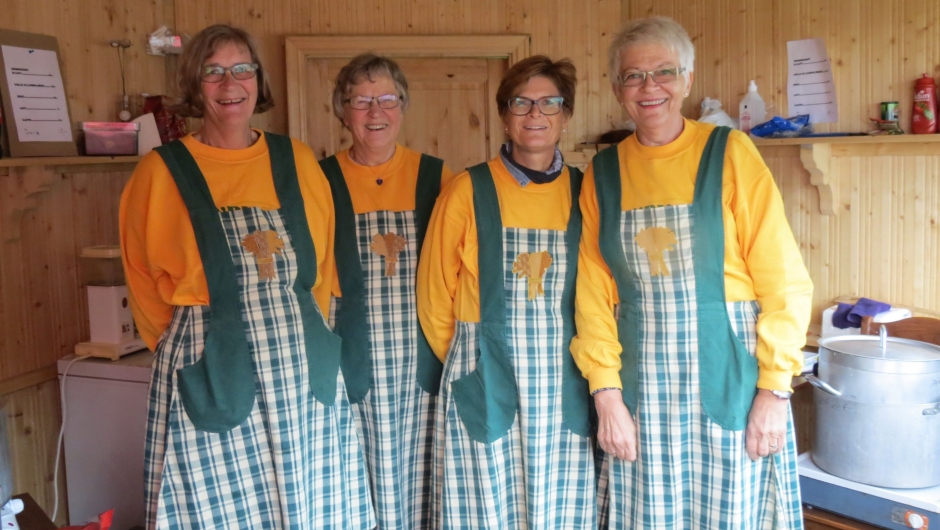 Blide bygdekvinner: Kristine Monrad, Astrid Tronrud, Tone Ness og Randi Traet