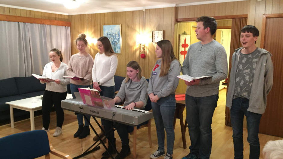 Elever fra musikklinja på Haugetun