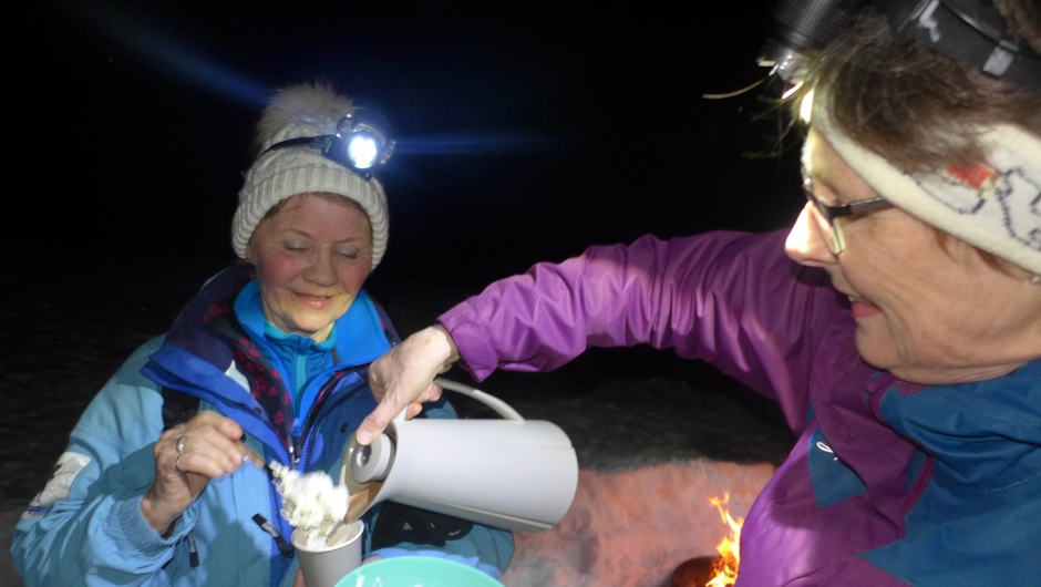 Varm kakao med krem!