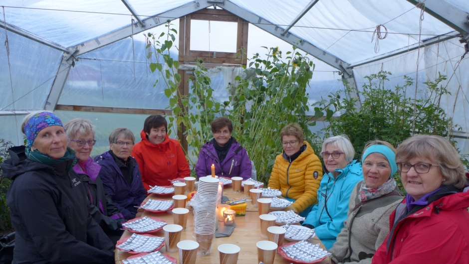 Servering i drivhuset.