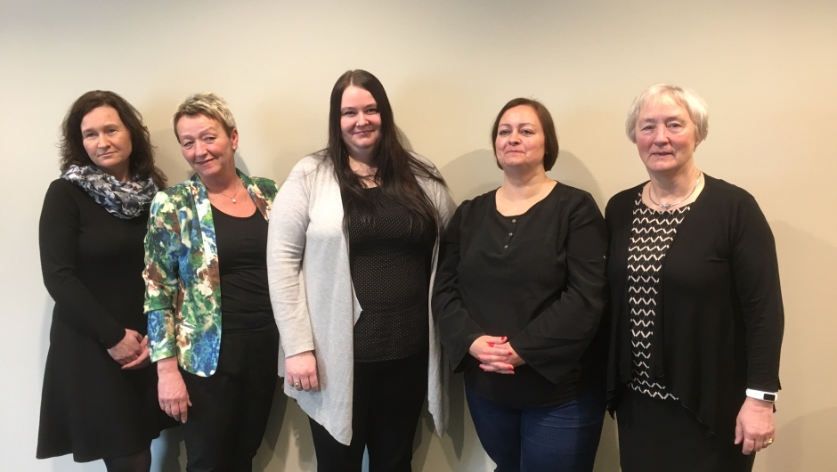 Nyvalgt Styre i Nordland bygdekvinnelag Styret for 2017; fv Kristin Green Johnsen, Ann-Merethe Nilsen, Lise Øvernes, Mona Sjonboten, Gerd Marit Sandhei