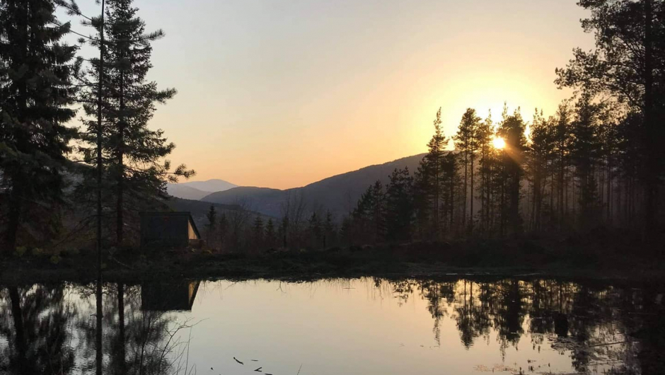 Fin vårkveld ved Storademmo på Møn