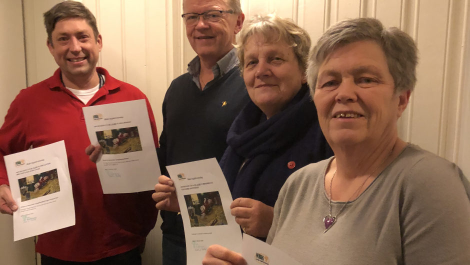 På bildet fra venstre: Anders Lervold, Røde Kors, Pål Morten Lia, Råde Menighet, Margareth Gjersøe, Husstyret og Anna Weel Johnsen, Vevstua.