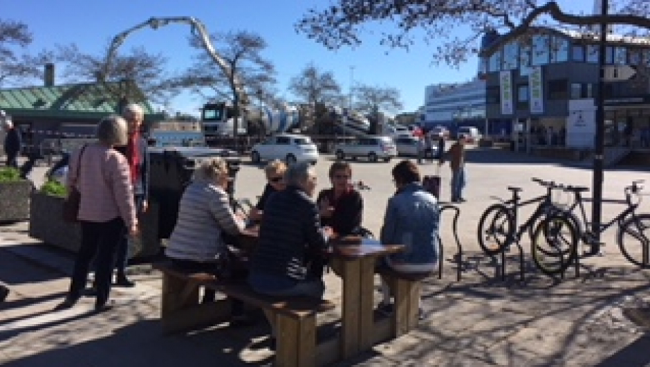 Til slutt venter vi på båten fra Sandefjord til Strømstad