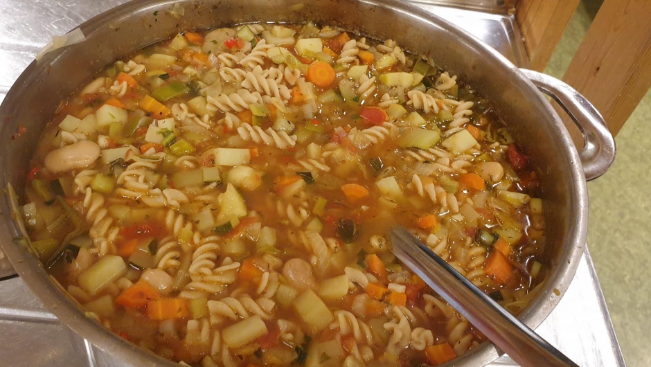 Et godt varmt måltid til slutt Foto: Marie Nybakk