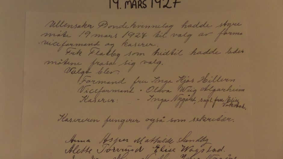 Stiftelsesprotokoll 19. mars 1927