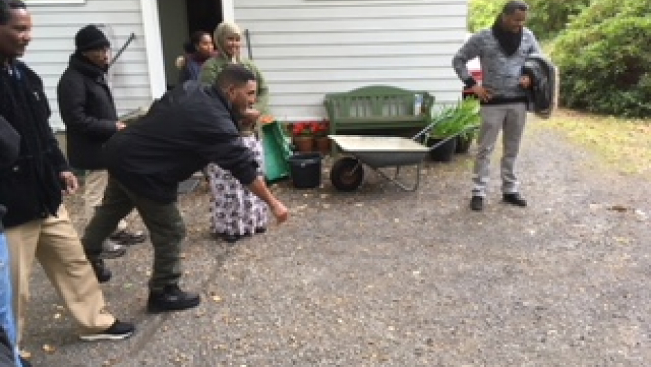 vi kastet på stikka