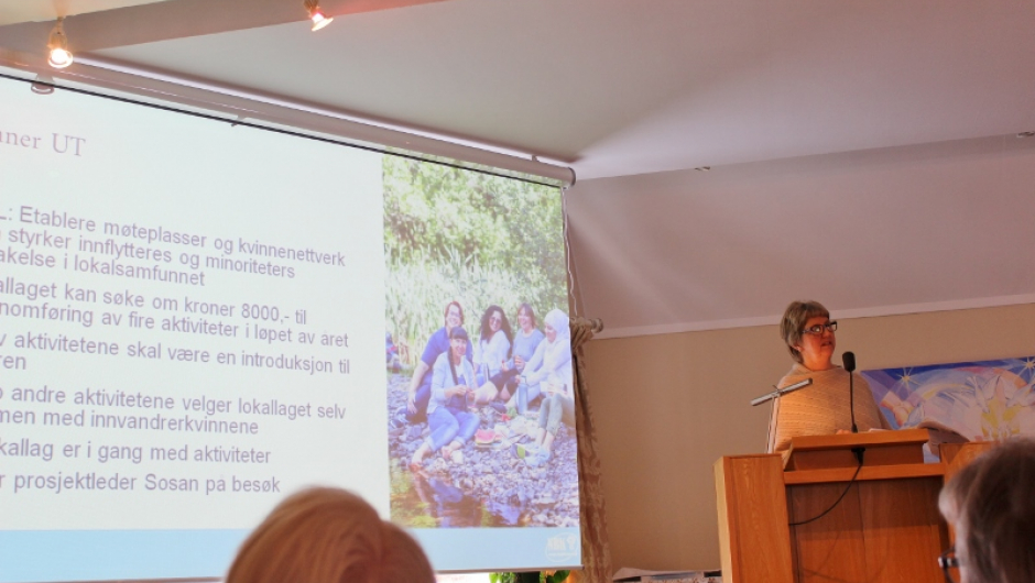 Norges bygdekvinnelags tale ved Tove Hoppestad, nestleder Tove Hoppestad Foto:VBK