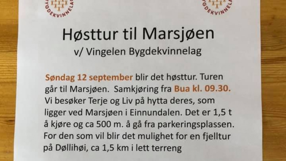 Vingelen Bygdekvinnelag inviterte til flott tur på fjellet.